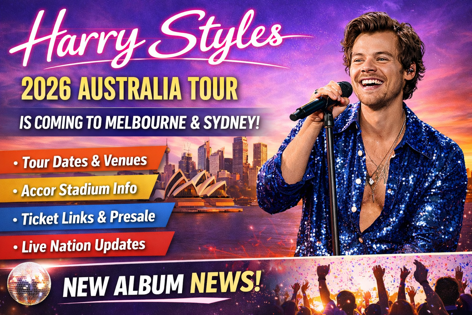 🎤 Harry Styles 2026 Australia Tour Guide: Dates, Tickets, Presale & New Album Scoop